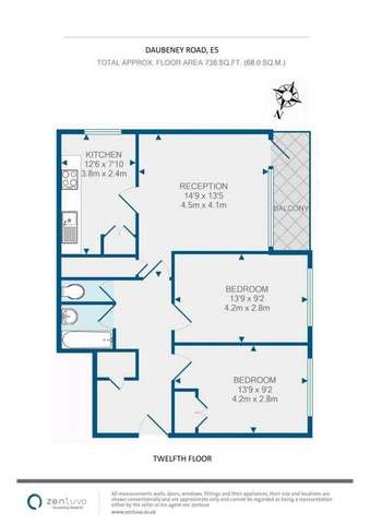  Image of 2 Bedroom Flat to rent at Daubeney Road  London, E5 0EW