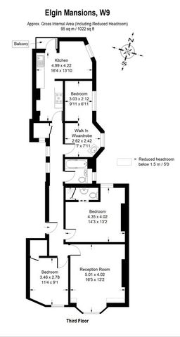  Image of 3 Bedroom Flat to rent at Elgin Avenue Array Maida Vale, W9 1JG