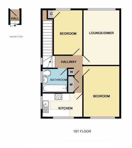  Image of 2 Bedroom Maisonette to rent at Frimley Court  Sidcup, DA14 6JG
